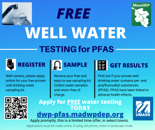 MassDEP is offering private well owners an opportunity to receive free testing for PFAS compounds.