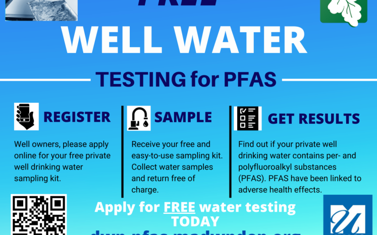 MassDEP is offering private well owners an opportunity to receive free testing for PFAS compounds.